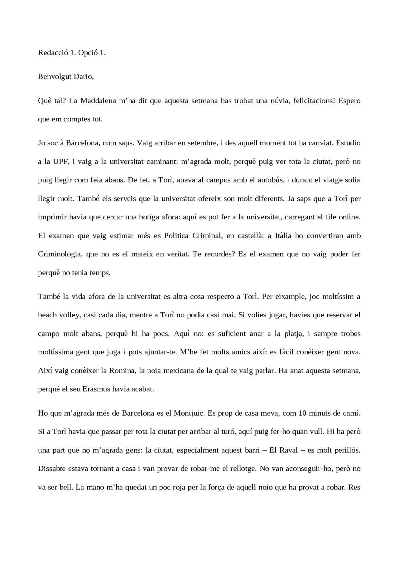 Carta en catalán