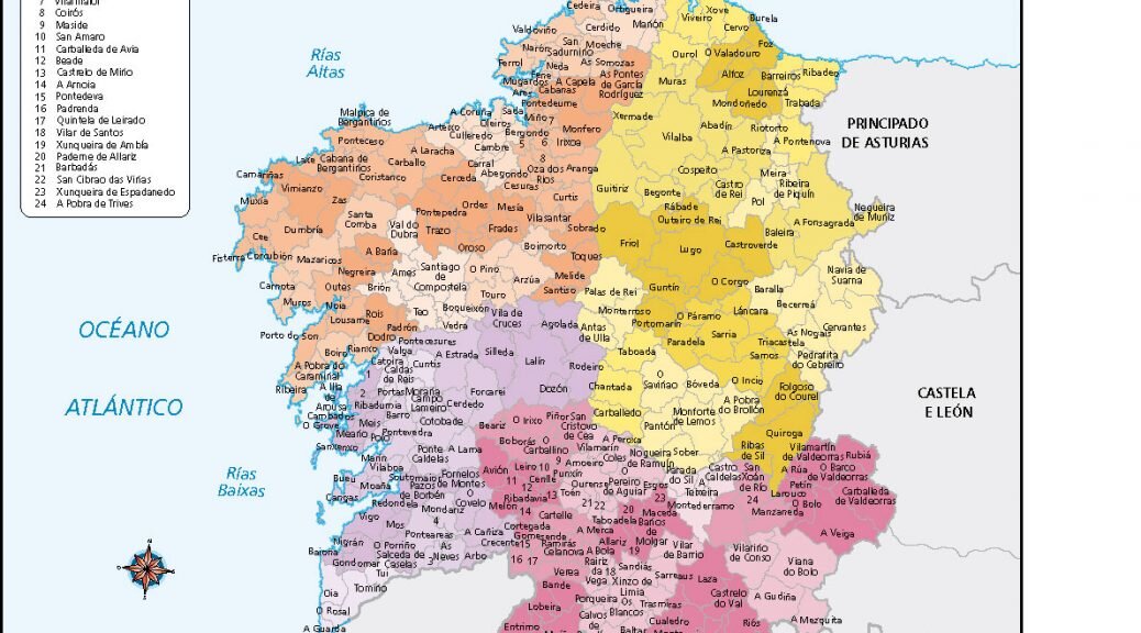 Cuarenta cambios en el mapa local gallego en casi dos siglos, con 4 uniones y 13 segregaciones