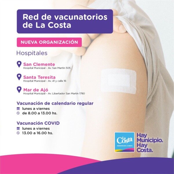 DÍAS Y HORARIOS DE VACUNACIÓN SIN CITA EN EL FORMULARIO