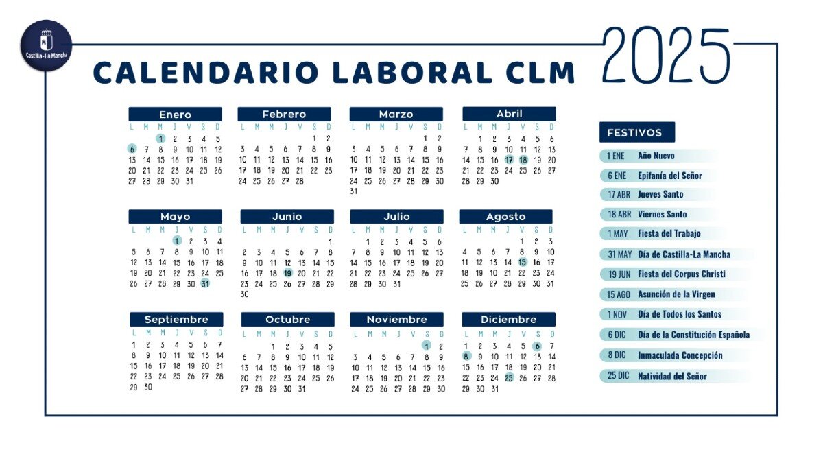 El calendario oficial de festivos laborables en Castilla y León incluye 12 festivos (8 estatales y 4 autonómicos) a los que cada municipio añade dos festivos locales