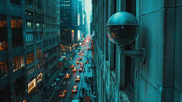 La cámara de video observa los autos que pasan