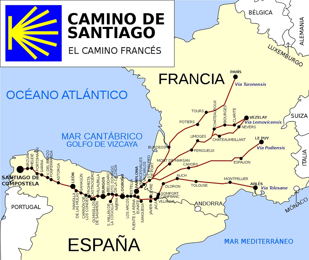 Las sugerencias giran en torno a mapas de la costa, el Camino de Santiago y rutas turísticas.