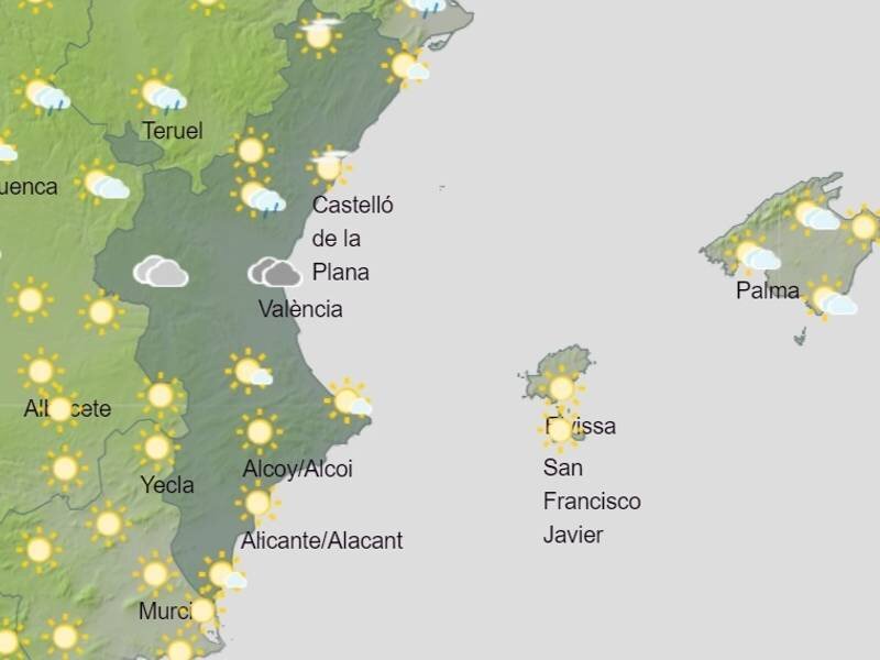 Pronóstico del tiempo en la provincia de Valencia