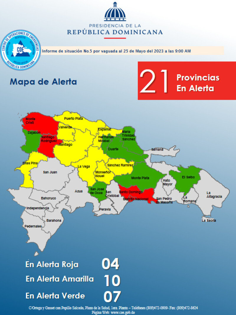 Provincias<strong> en el nivel de alerta 4