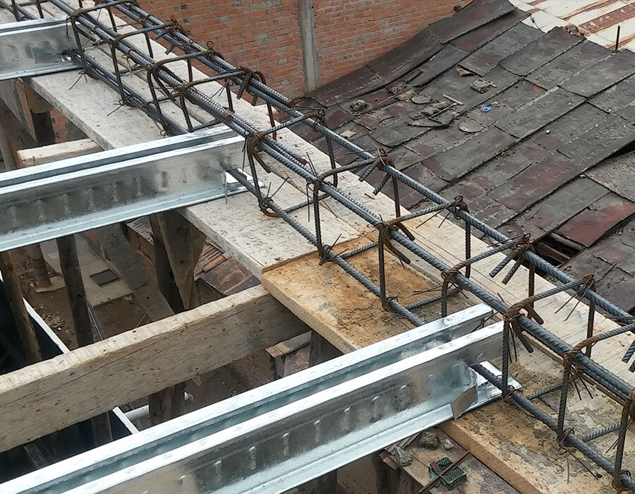 REFUERZO CON COLOCACIÓN DE CHAPA Y VIGA 