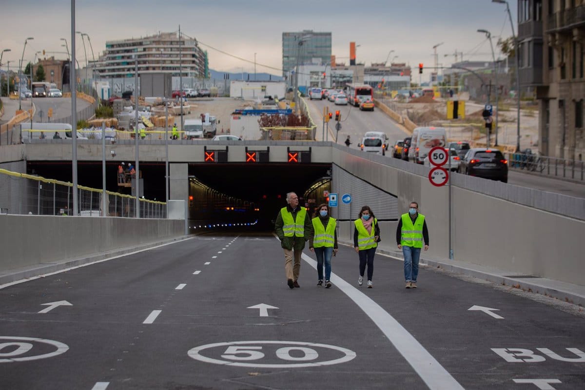 Barcelona advierte de contenciones en la Gran Vía por la apertura del túnel de Glòries hacia Llobregat