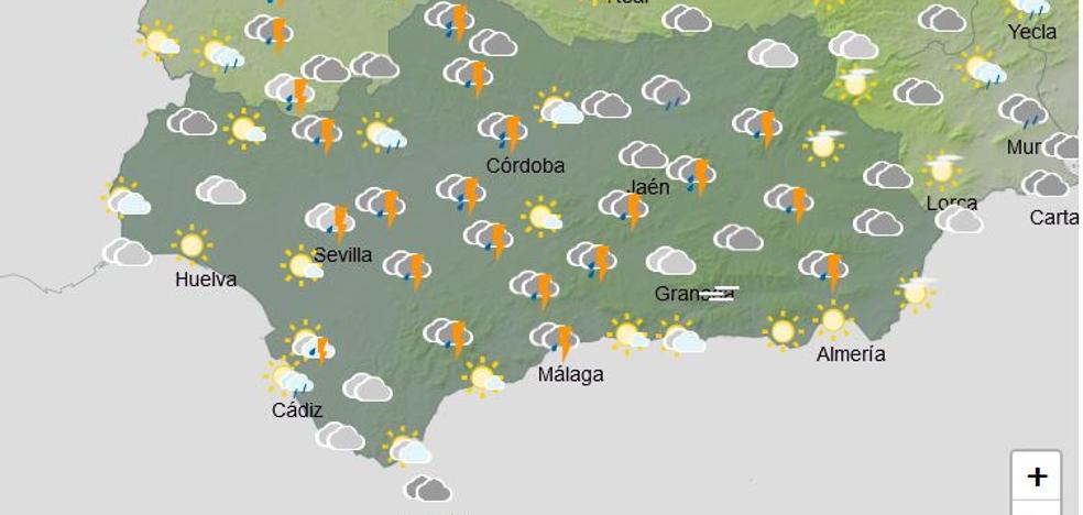 El tiempo: Borrasca Evelyn: Martes Santo con amenaza de chubascos y tormentas en Andalucía