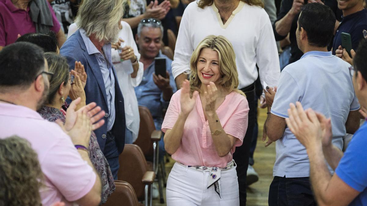 Elecciones 28M |  Yolanda Díaz mantiene un perfil bajo en la lucha abierta de la izquierda en Madrid