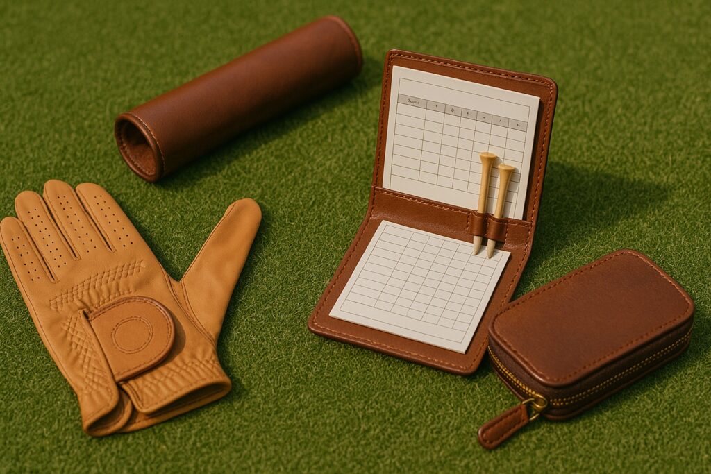 Premium leather golf accessories