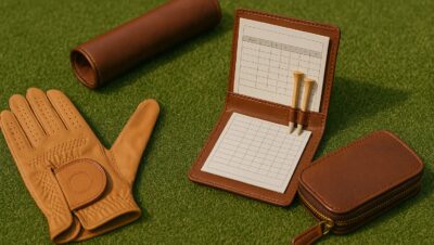Premium leather golf accessories