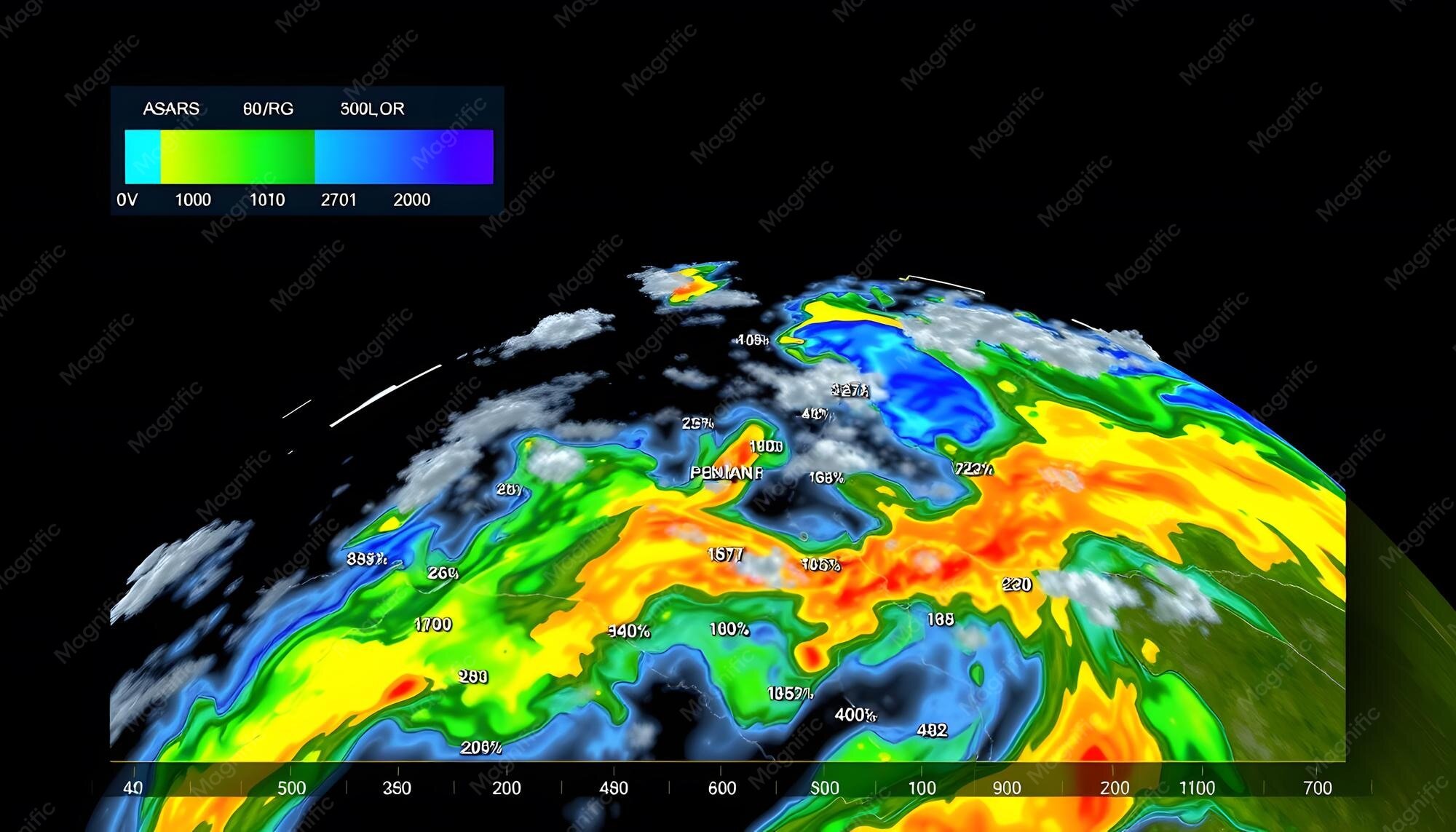 Análisis de datos de radar meteorológico.