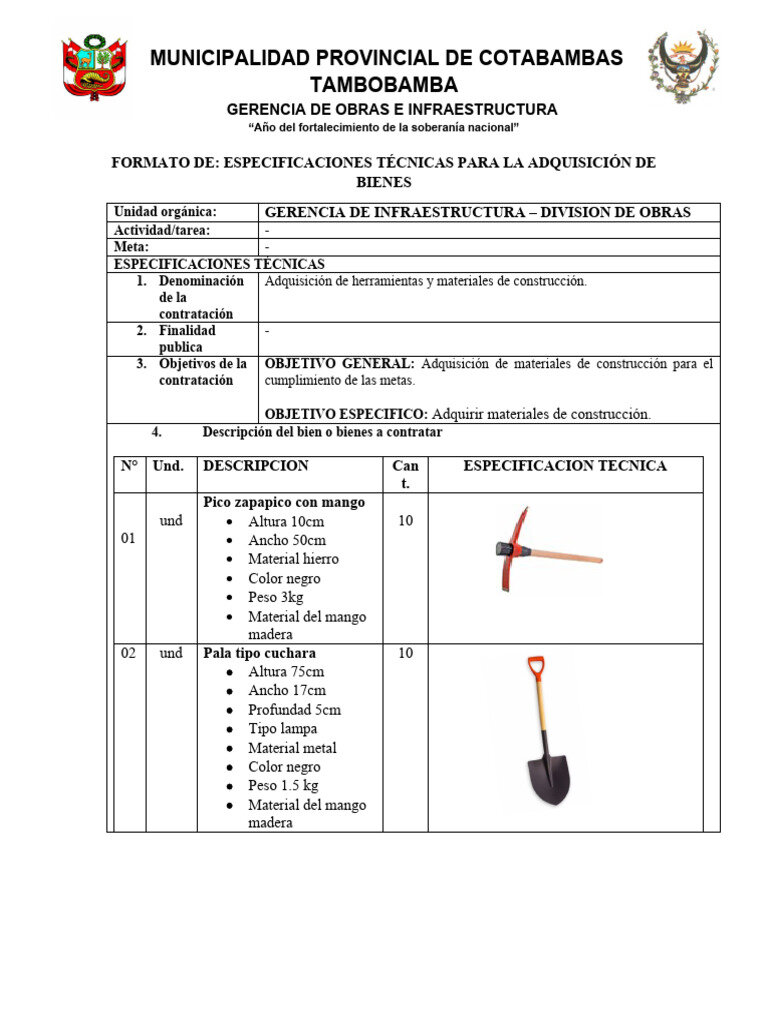 Especificaciones técnicas y estándares de fabricación
