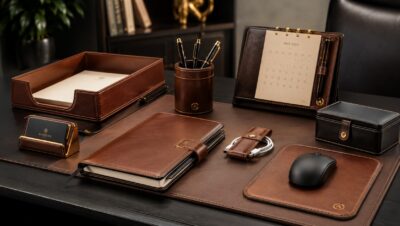 leather office accessories