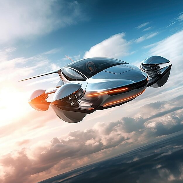 Un robot volador que flota en el viento sin rotores